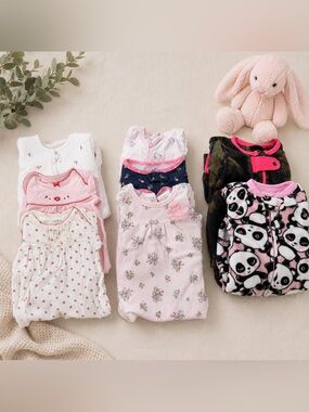 Carter’s Baby Girl Sleepwear Bundle 0-12M Sleep Sacks & Footies